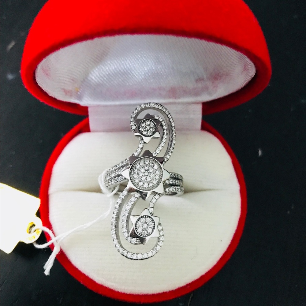 Cubic zirconia sterling silver 925 5.5 size new